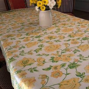 April Cornell yellow & green floral tablecloth
